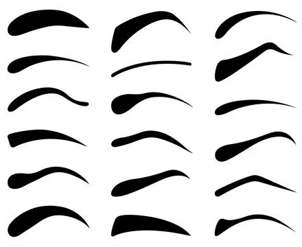 Collage of different eyebrows illustration Stock Illustration