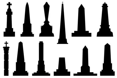 Collage of different obelisks illustration Ilustración de archivo