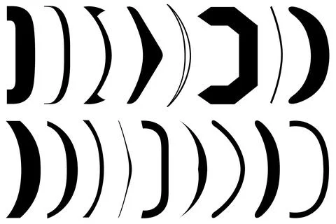 Collage of different parentheses or round brackets Stock Illustration