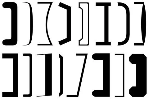 Collage of different right brackets Stock Illustration