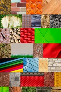 Collage of different textures Stock Photos