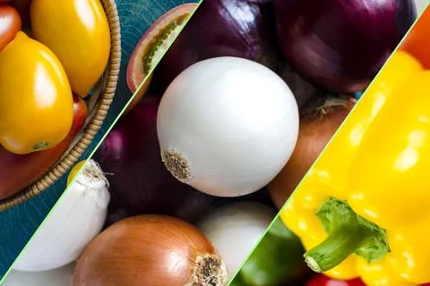 Collage of different vegetables. Stock Photos