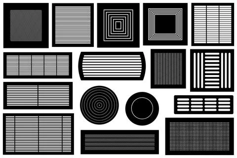 Collage of different ventilations grilles Ilustración de archivo