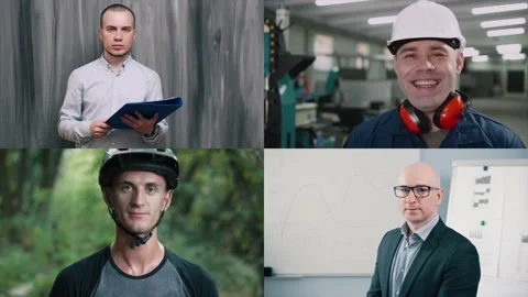 Collage of diverse people. Stock Footage 232352438
