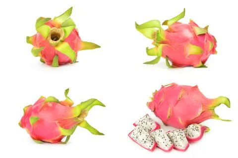 Collage of dragon fruit on a background Foto stock