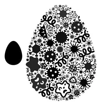 Collage Egg Icon of Infectious Microbes Stock Illustration