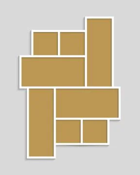 Collage Eight Frames for Photo or Illustration. Stock Illustration