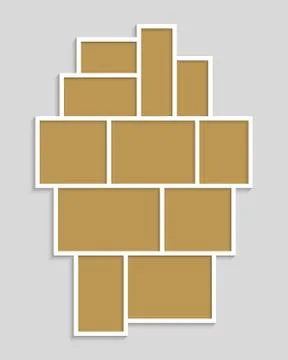 Collage Eleven Frames for Photo or Illustration. Stock Illustration