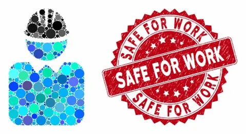 Collage Engineer with Distress Safe for Work Seal Stock Illustration