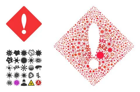Collage Error Icon of Flu Pathogens Stock Illustration