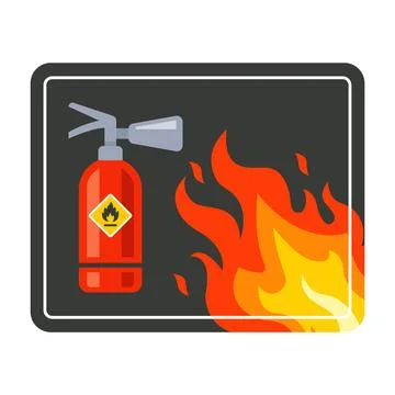 Collage fire safety. fire protection. Stock Illustration
