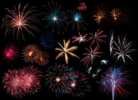 Collage of Fireworks Stock Photos