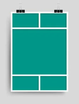 Collage Five Frames for Photo or Illustration. 스톡 일러스트