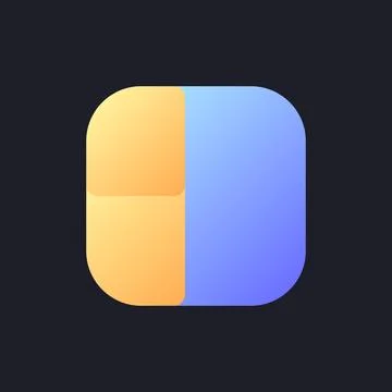 Collage flat gradient fill ui icon for dark theme Illustrazione stock