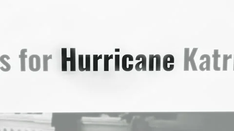 Collage focus on HURRICANE word in several internet news pages Stock Footage 154372759