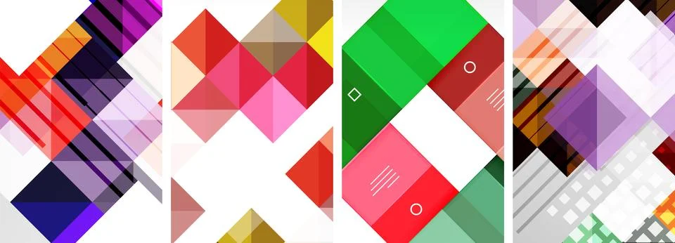 A collage of four different colored squares on a white background 스톡 일러스트