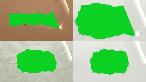 Collage four small peeling gap paper reveals revealing animated on green 库存影片 335216608