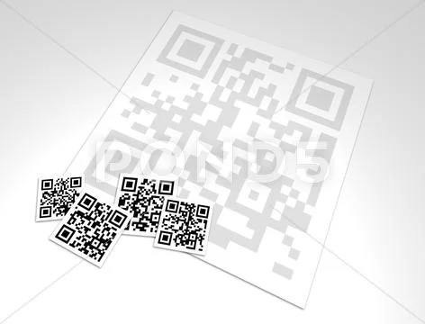 Collage Group of QR code Blocks Stock Photos