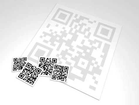 Collage Group of QR code Blocks Stockfoto's