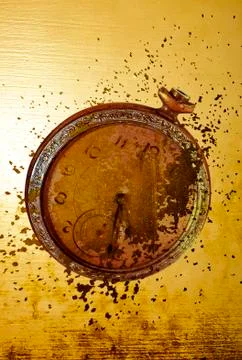 Collage grungy old clock Foto stock