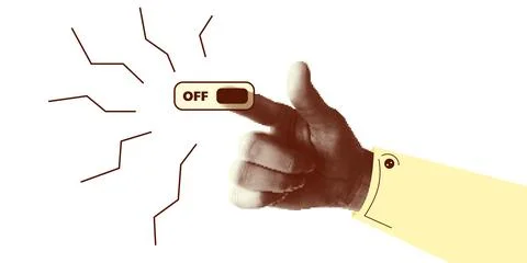 Collage halftone elements with pointing hands and doodle Stock Illustration