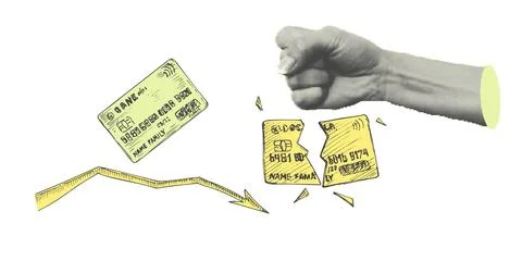 Collage with halftone-style hand statue. Minimalist finance Stock Illustration