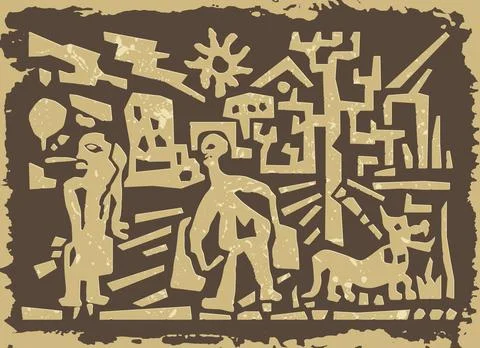 Collage hand draws doodles. Vector Stock Illustration