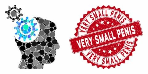 Collage Head Cogs Rotation with Textured Very Small Penis Seal Stock Illustration