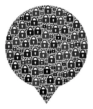 Collage of Locks for Banner Icon Stock Illustration