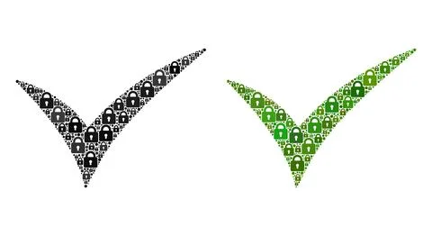 Collage of Locks for Valid Icon Illustrazione stock