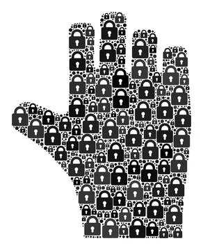 Collage of Locks for Voting Hand Icon Stockillustratie