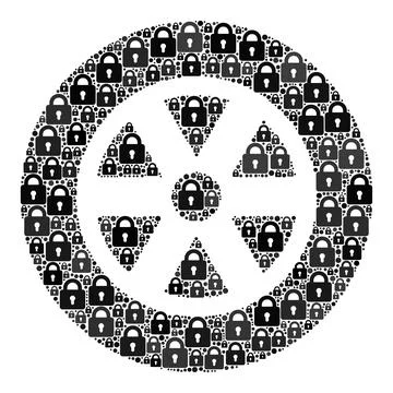 Collage of Locks for Wheel Icon Stock Illustration