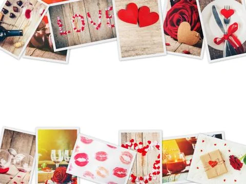Collage of love and romance. Selective focus. Stock-Fotos