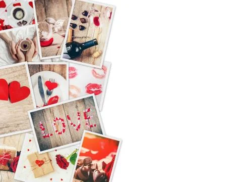 Collage of love and romance. Selective focus. Stock Photos