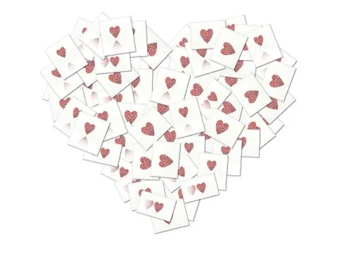 Collage made by hearts Stock Illustration