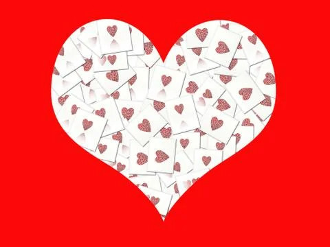 Collage made by hearts Stock Illustration