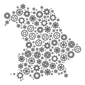 Collage Map Of Germany with Cogs Stock Illustration