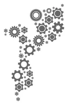 Collage Map Of Mozambique with Cogs Stock Illustration