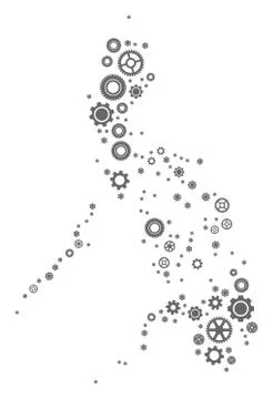 Collage Map of Philippines with Cogs Stock Illustration