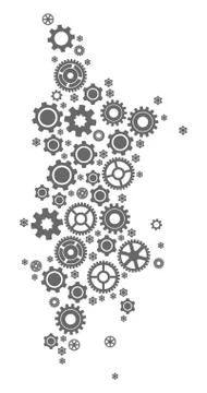Collage Map Of Phuket with Cogs Stock Illustration