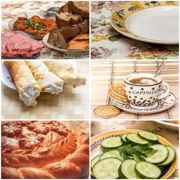 Collage with meals Stock Photos