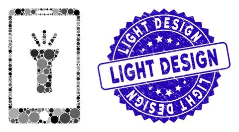 Collage Mobile Torch App Icon with Textured Light Design Seal イラスト素材