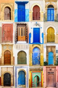 Collage of Moroccan entry door Foto stock