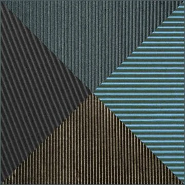 Collage of multi-colored striped triangles. Stock Photos