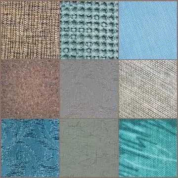 Collage of multicolored squares of different texture. Stock Photos