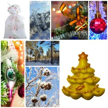 Collage new year Stock Photos