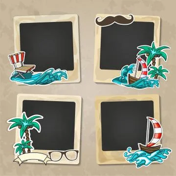 Collage of nice photo frame Stock Illustration