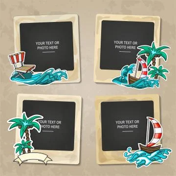 Collage of nice photo frame Stock Illustration