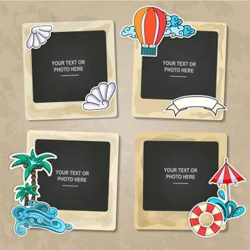 Collage of nice photo frame Stock Illustration