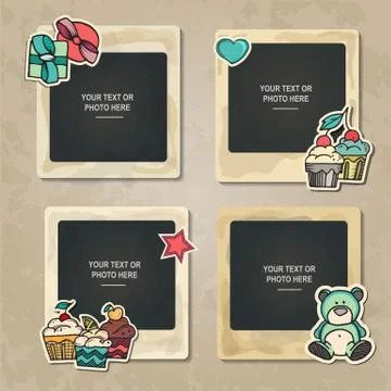 Collage of nice photo frame Stock Illustration